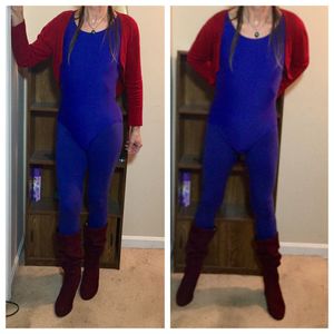 One of my daily wear outfits as usual without the skirt. With a variety of leotard outfits, I never wear anything else for any occasion.