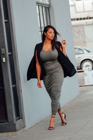 excellent real amateur with huge breasts in tight dress