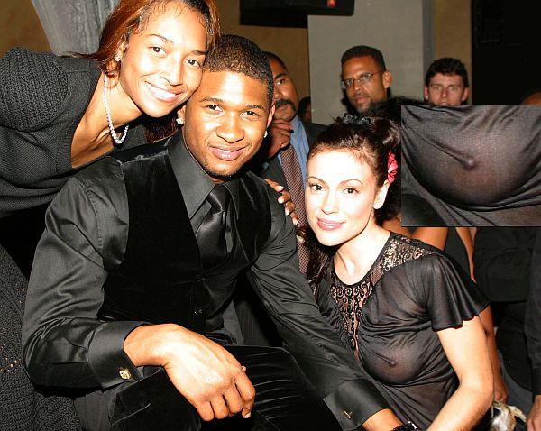 Alyssa Milano, Nice Nipple See Thru, Good To Be With Friends