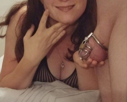 Just how she likes his pathetic cock.