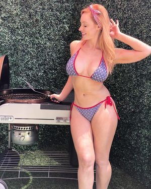 model posing in a bikini