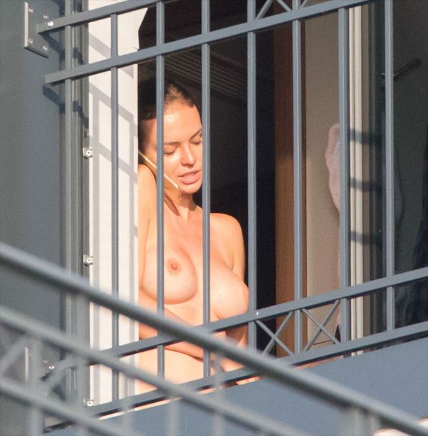 Anna Wendzikowska Caught Topless on a Balcony