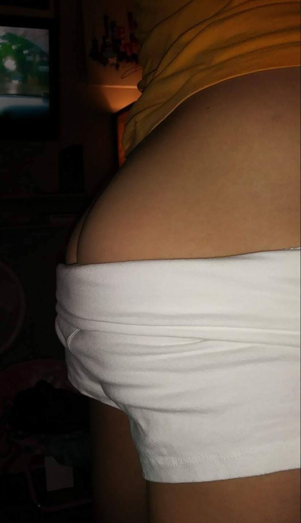 Wife in yoga shorts