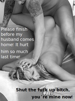 She's begging and screaming but we just don't care. Push her head into the couch so her screams don't wake up her childrens.