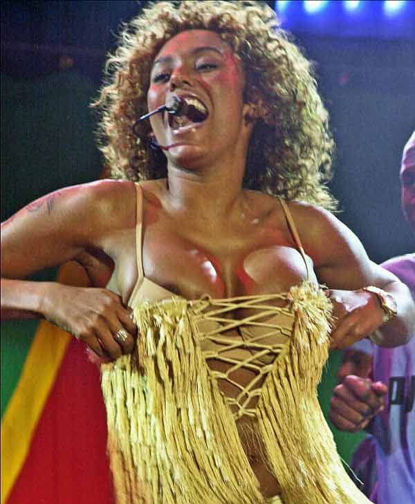 Melanie Brown, This Nip Slip Gives Advance Publicity For "The Seat Filler" DVD Next Week