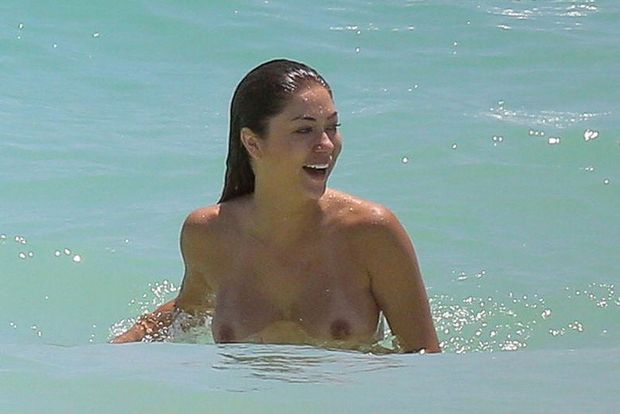 Arianny Celeste Caught Topless on the Beach