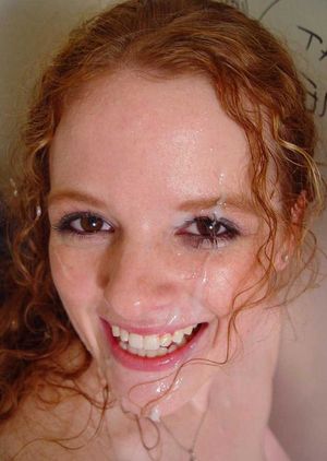 Smiley ginger teen after big facial bukkake