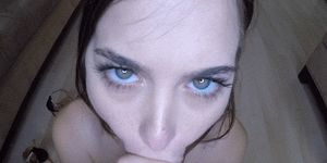 hot teen made bubble with my cum