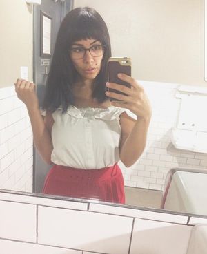 spicy cute babe taking selfie