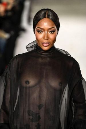 Naomi Campbell See Through at Paris Fashion Week