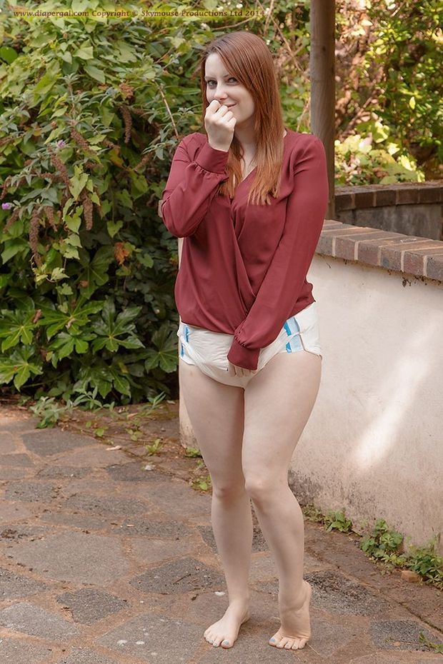 Redhead in a cute diaper