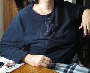 Cum stains on my pajamas.