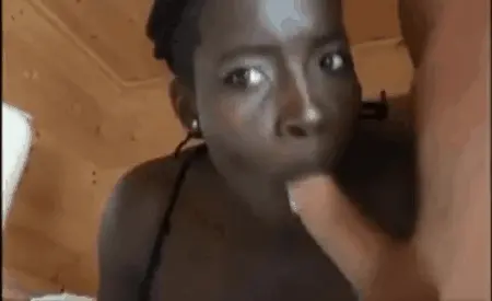 White sperm in black mouth