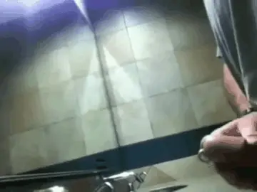 Public restroom cumshot