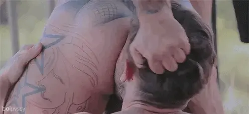 Rimming tatted ass