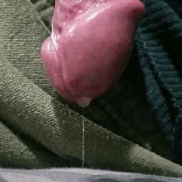 Slowly dripping precum...