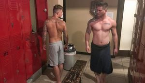 Allen Lucas rides his tight butthole on Brian Michaels hard shaft