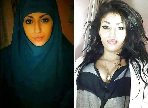 hot with and without Hijab