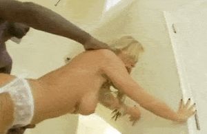 Nice blonde in stocking getting nailed off some black fella