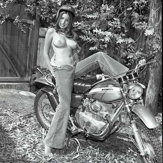 Vintage Big Tits Amateur on Motorbike