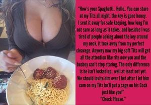 Chastity Slave out to Dinner