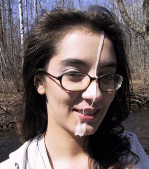 Cum covered at river