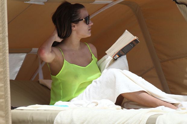 Caroline Flack Braless and See Through
