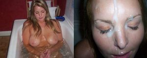 Blonde Milf with Huge Tits Before and After