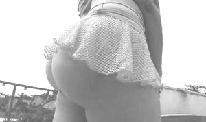 Bubble butt in a way-too-short skirt