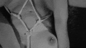 BDSM slut covered in a big load