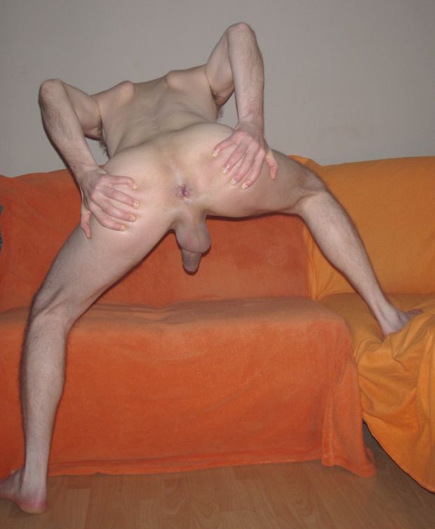 Spread shaved asshole