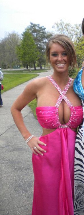 Showing her big tits off