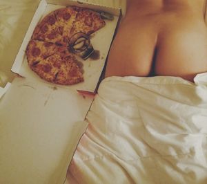 MILF ass with a side of pizza and whiskey