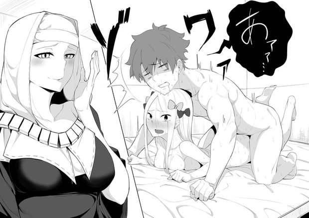 abigail williams, fujimaru ritsuka, and sesshouin kiara (fate/grand order and etc) drawn by araki jeccy