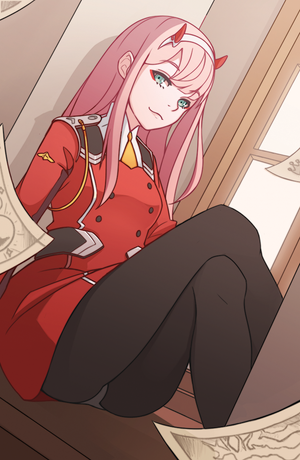 zero two (darling in the franxx) drawn by xipel
