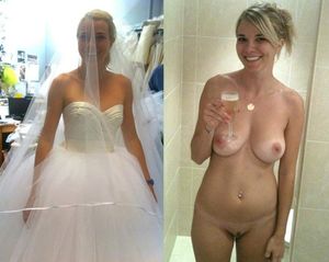Beautiful bride before and after the wedding.