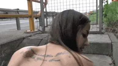 Pretty slut fucked next to a freeway