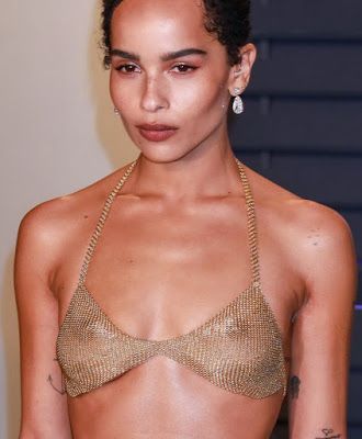Zoe Kravitz see thru bra at the 2019 Vanity Fair Oscar Party HQ
