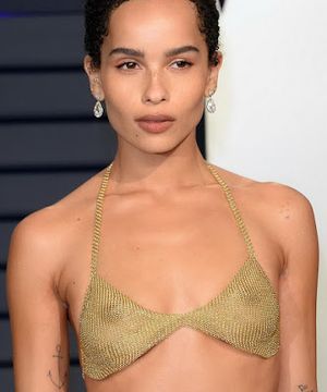 Zoe Kravitz see thru bra at the 2019 Vanity Fair Oscar Party HQ
