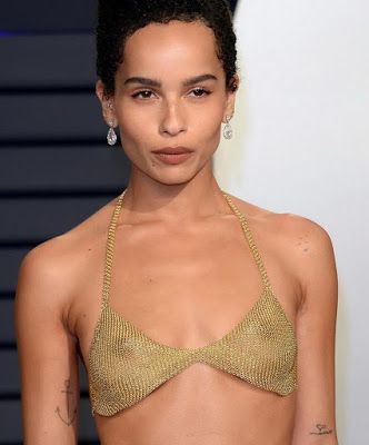 Zoe Kravitz see thru bra at the 2019 Vanity Fair Oscar Party HQ