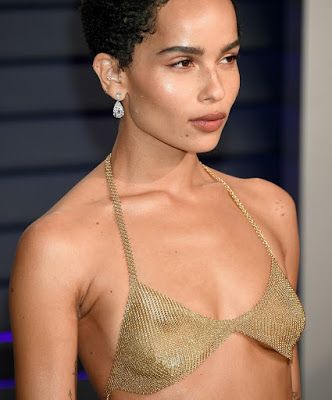 Zoe Kravitz see thru bra at the 2019 Vanity Fair Oscar Party HQ