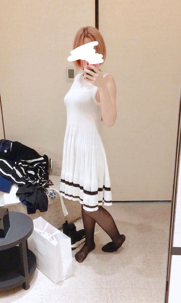 sexy japanese in white dress