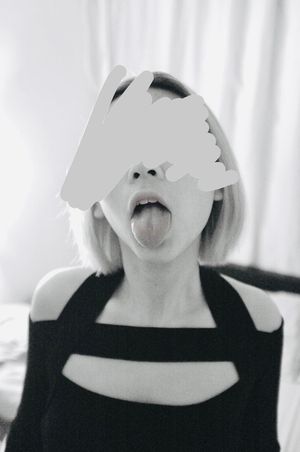 sexy japanese in dark dress plz cum on her tounge