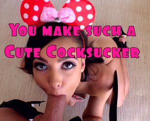 Brunette Mouse Ears Sissy Cocksucker