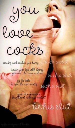 Licking and Loving Cock Slut Sissy Caption
