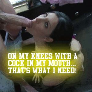 Brunette On Knees Needing Cock