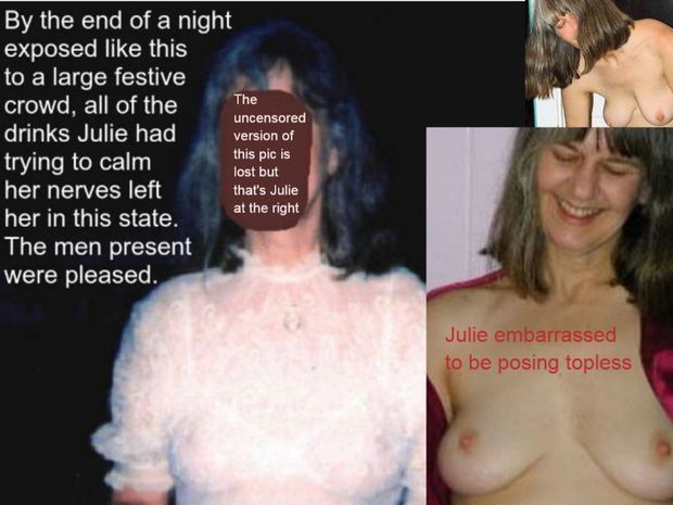 At the end of a night reluctantly exposing her tits to everyone