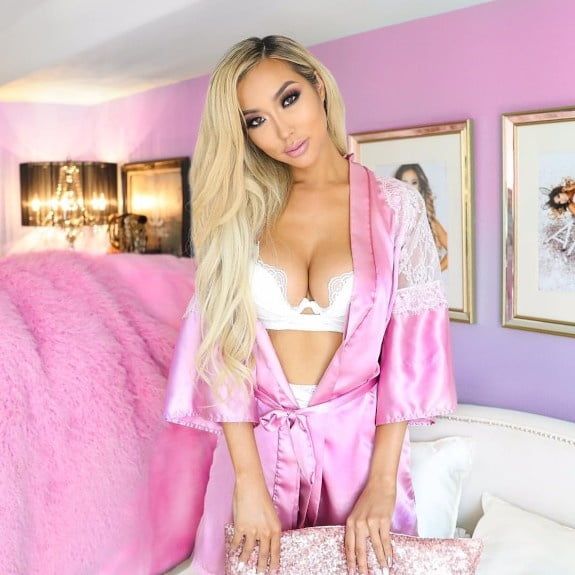 in pink robe asian