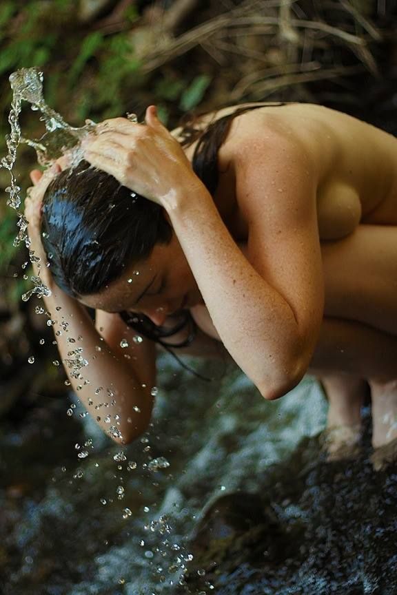 by a stream