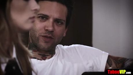 Petite teen lured into taboo fuck by a perv